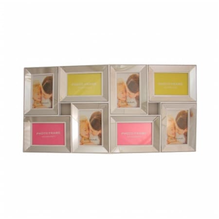 Purely Pecan 27.5 in. White Trimmed Glass Encased Photo Picture Frame Collage Wall Decoration 32011372